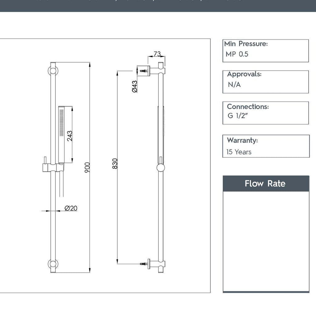 raiser rail shower kit technical details