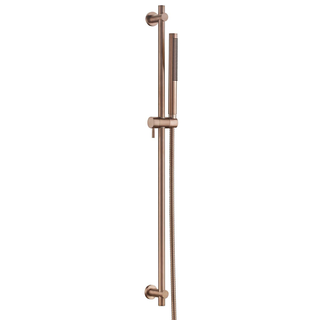 raiser rail shower kit with outlet - brushed bronze