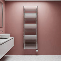 rall chrome electric heated towel rail with thermostat