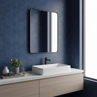 Rectangular Matt Black Bathroom Mirror without Light Secondary image