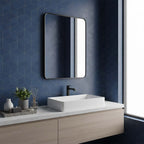 rectangular black frame bathroom mirror 