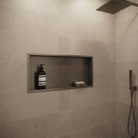 rectangular black shower niche 600mm x 300mm
