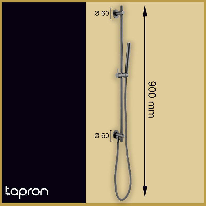 black shower slider rail kit-Tapron