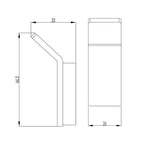 Wall-mounted single robe hook - Technical drawing