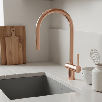 Rose Gold Kitchen Tap with Pull Out Spray Secondary image