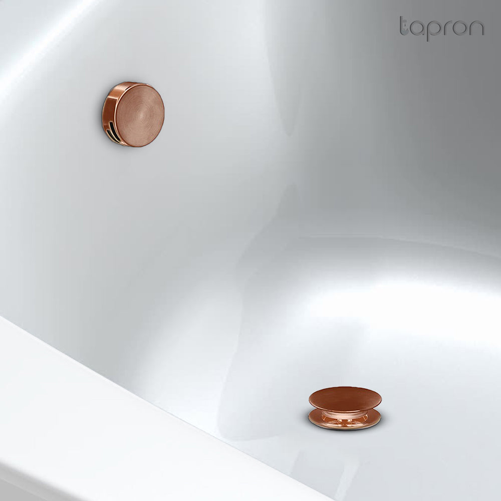 rose gold overflow bath filler and waste  Main image