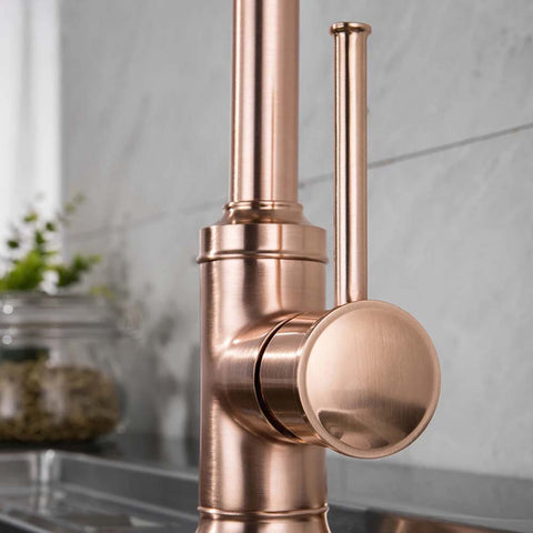 Rose gold copper traditional kitchen mixer tap