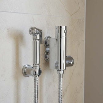 round douche thermostatic bar valve with shower spray kit chrome Main image
