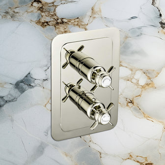 brushed nickel concealed shower mixer valve 2 outlet  Main image