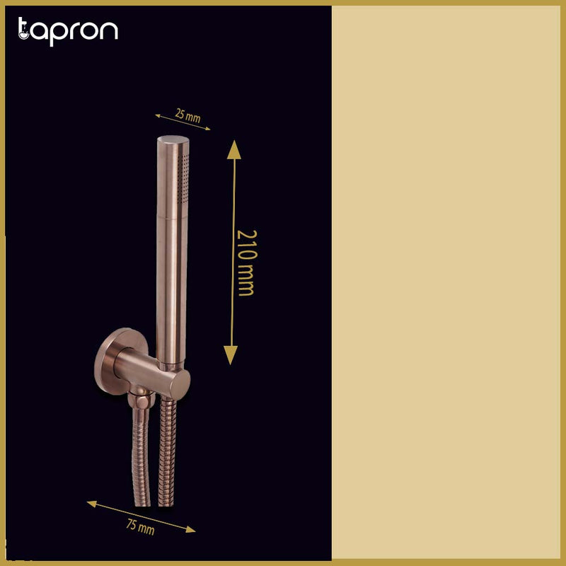 Brushed Bronze Sleek Wall-Mounted Handheld Shower with a Hose-Tapron