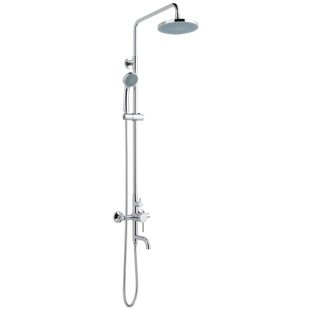 shower riser kit with overhead head shower
