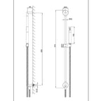 shower slide rail with slim handset and outlet 