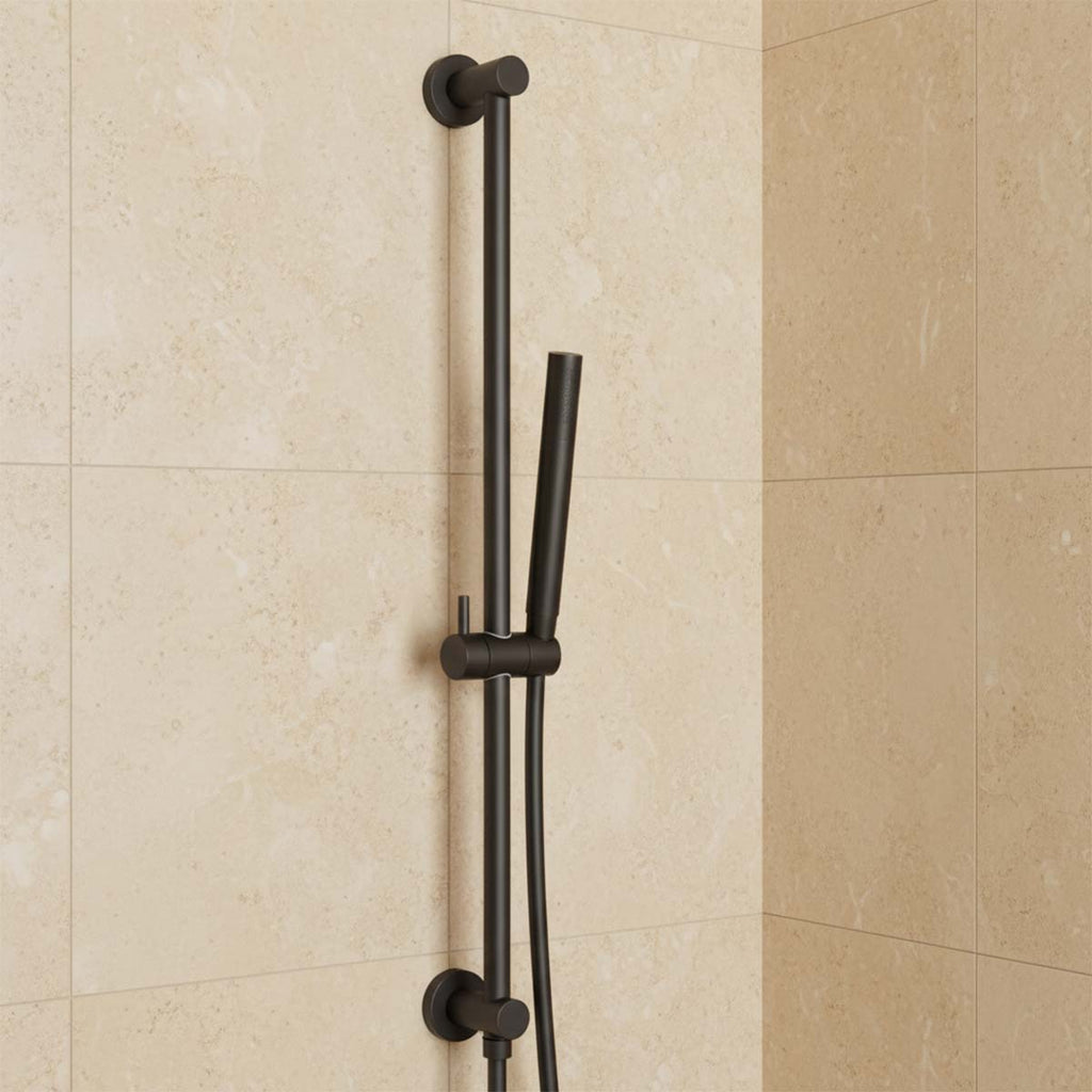 shower slider rail set matt black 