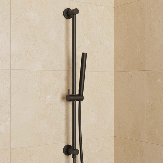 shower slider rail set matt black 