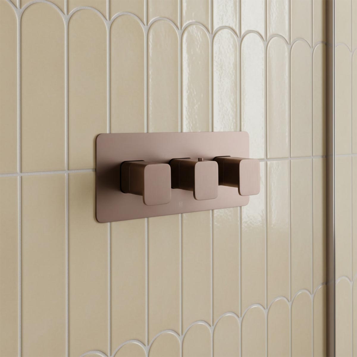 shower valve for 3 outlets - brushed bronze 