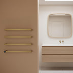 single bar heated towel rail brushed brass