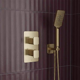 single concealed shower valve brushed brass  Main image