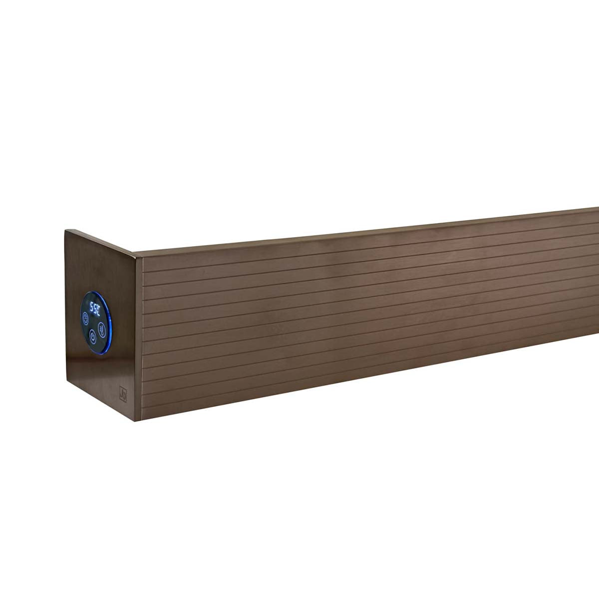 single electric heated towel warmer - brushed bronze