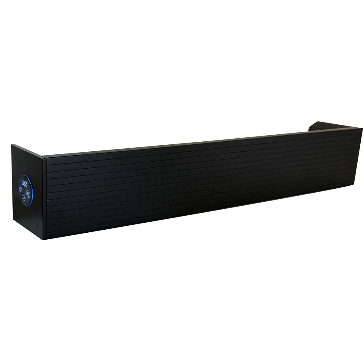 single electric heated towel warmer bar 600mm -  matt black