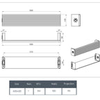 single electric heated towel warmer bar 600mm -  technical details