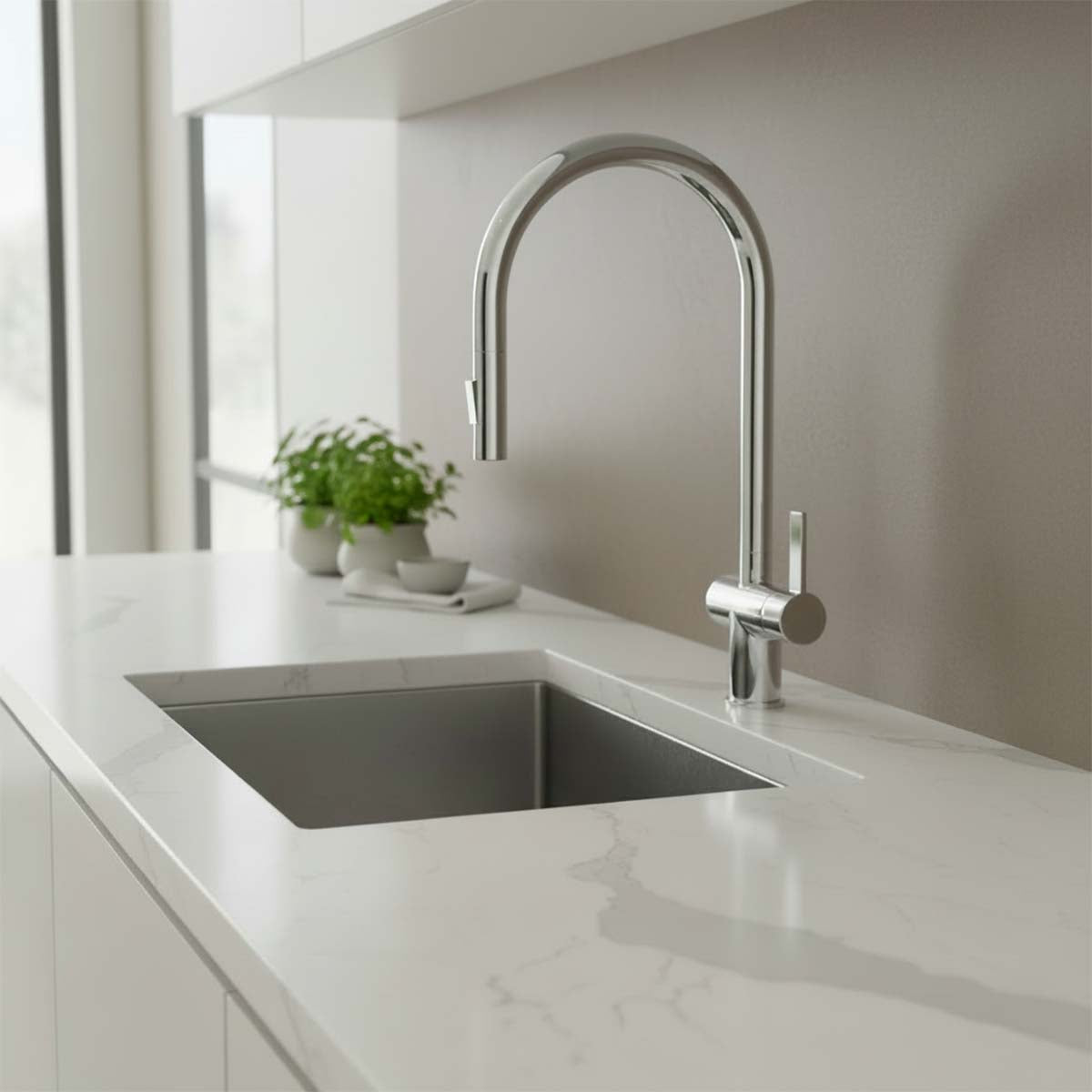 single lever kitchen tap with pull out 
