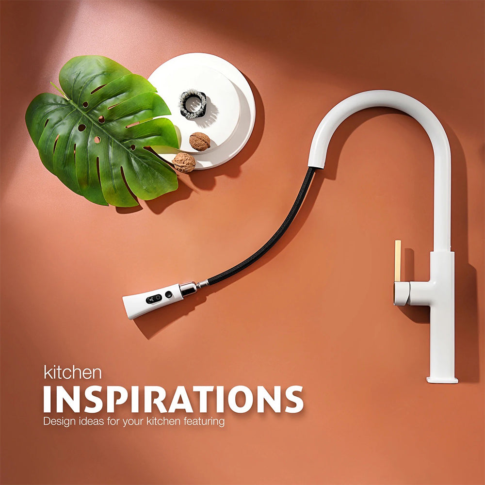 white mono kitchen mixer tap