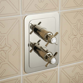 single outlet concealed thermostatic shower valve - nickel  Main image