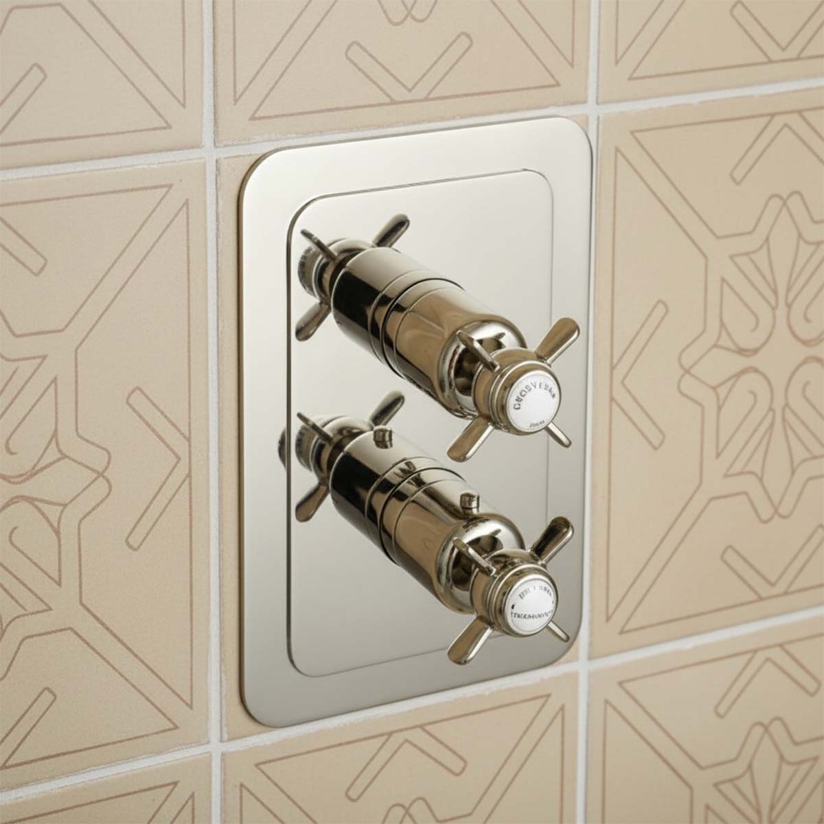 single outlet concealed thermostatic shower valve - nickel 