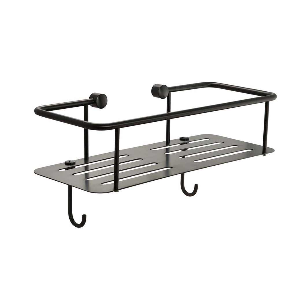  single square shower basket - brushed black