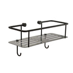  single square shower basket - brushed black