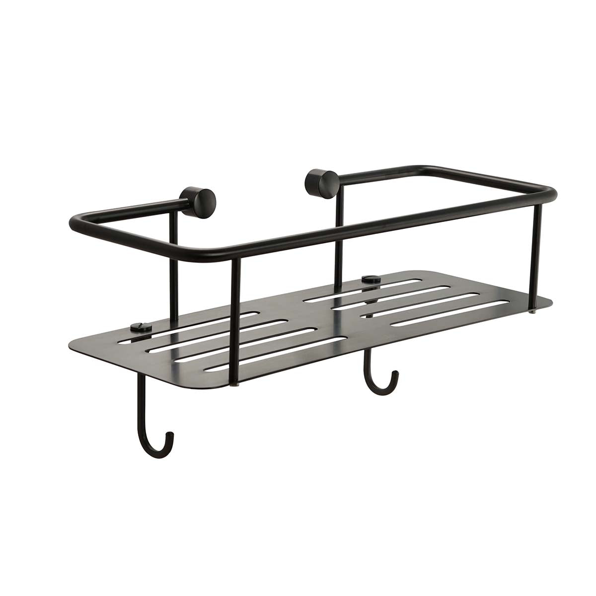  single square shower basket - brushed black