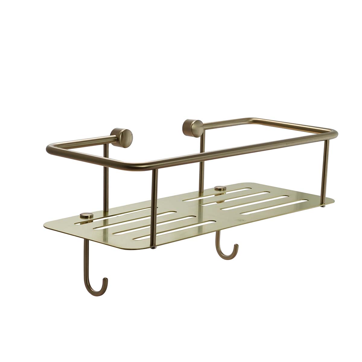  single square shower basket -brushed  brass