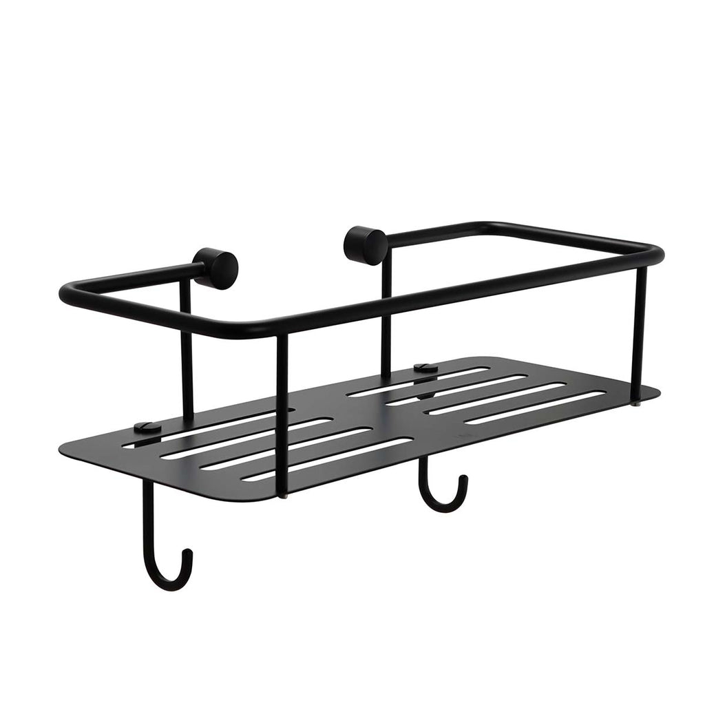  single square shower basket - matt black