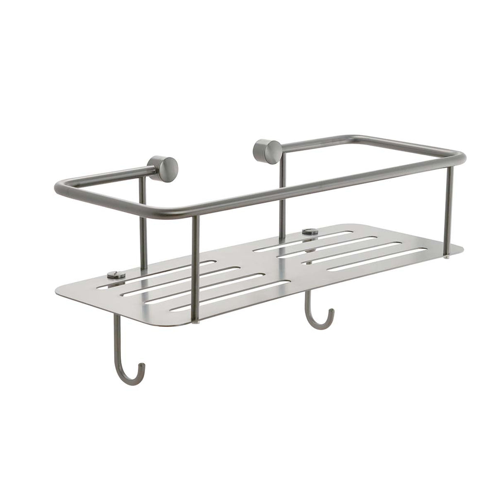  single square shower basket - stainless steel