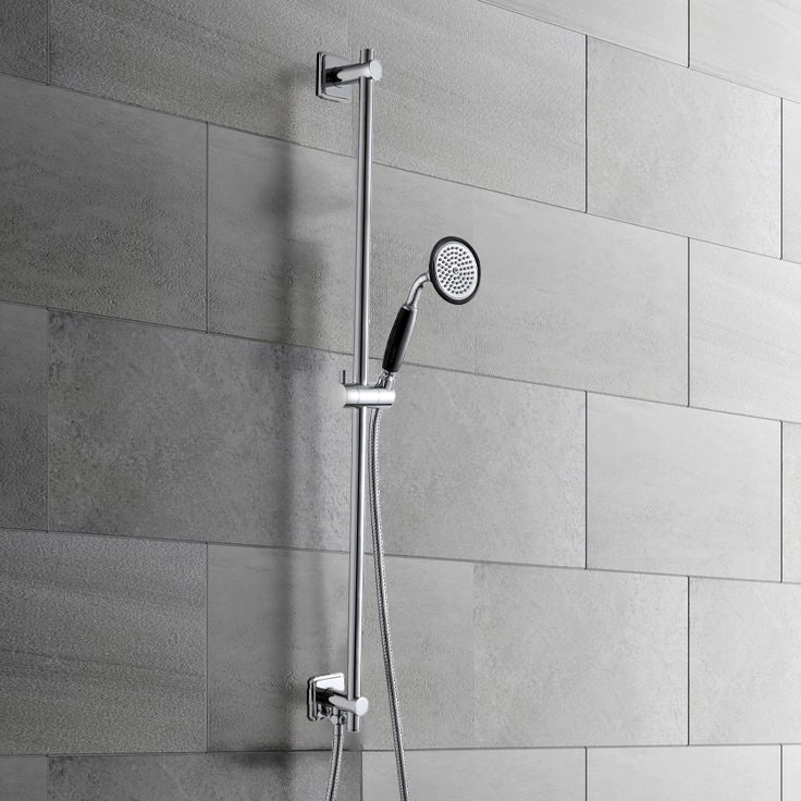 traditional shower rail set chrome