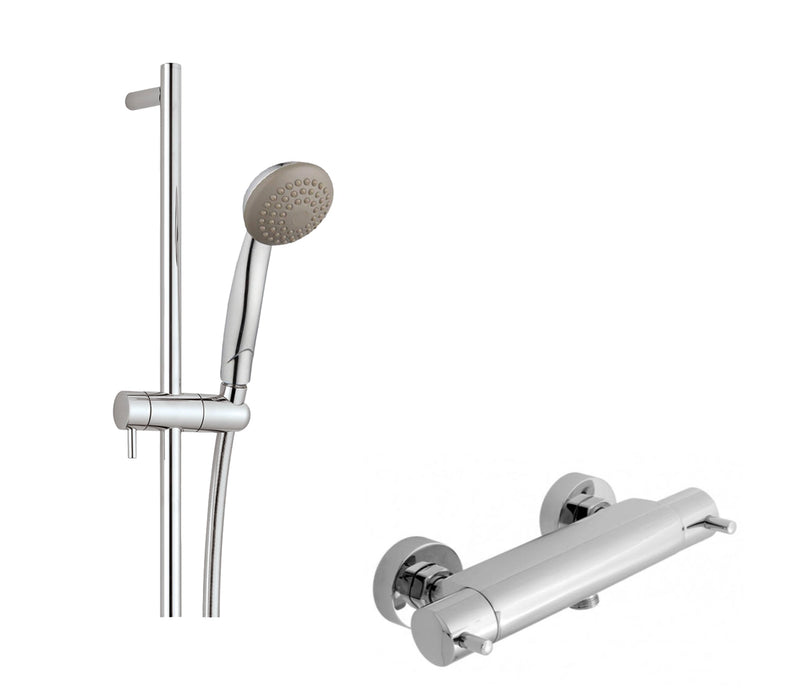 Shower Riser Rail Slider with a Thermostatic Shower Mixer Valve -Tapron