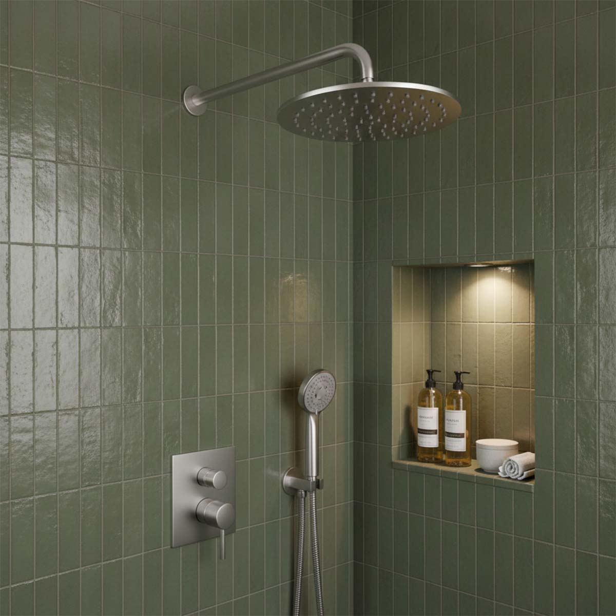 slim shower head stainless steel 200mm