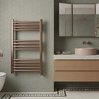 small brushed bronze electric towel radiator 800mm