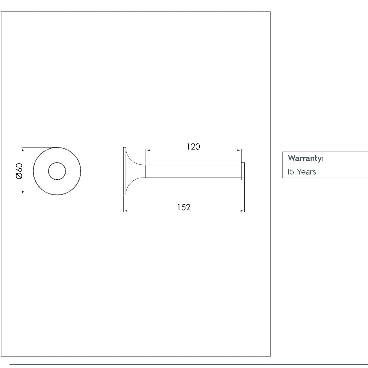 spare toilet roll holder technical drwaing