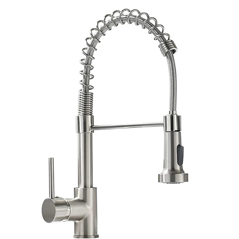 Spring Single Lever Pull Out Kitchen Mixer Tap with Flexi Spray