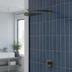 square brushed black shower head 250mm