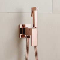 square hot and cold douche kit - rose gold 