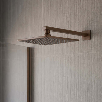 square wall mount shower arm 400mm - bronze  Main image