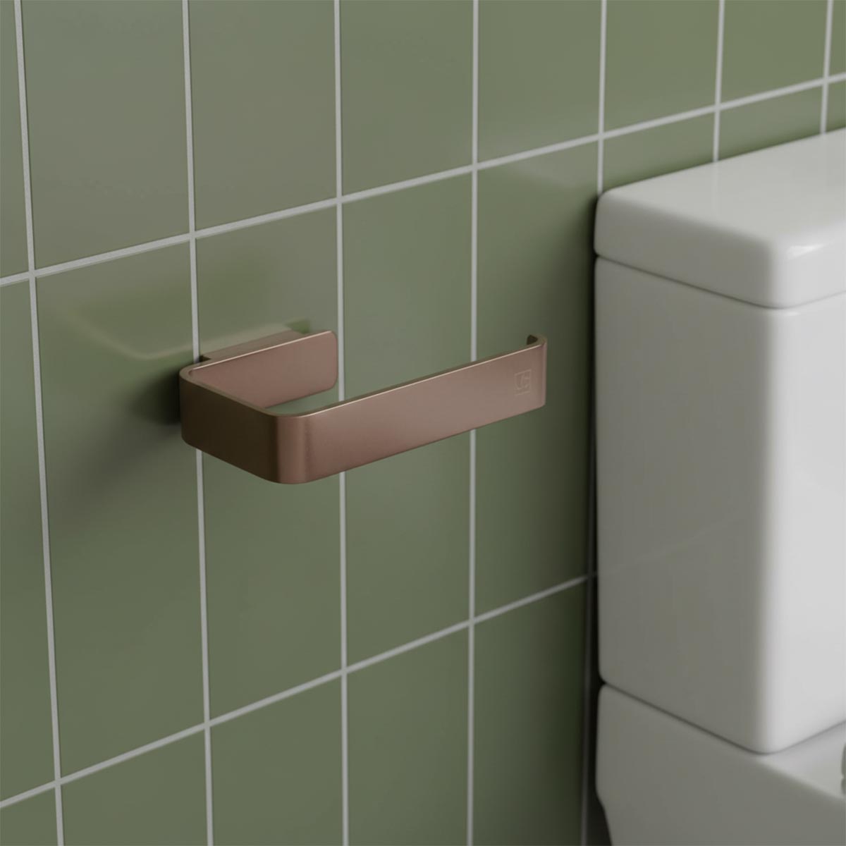 square wall mounted toilet roll holder - bronze 