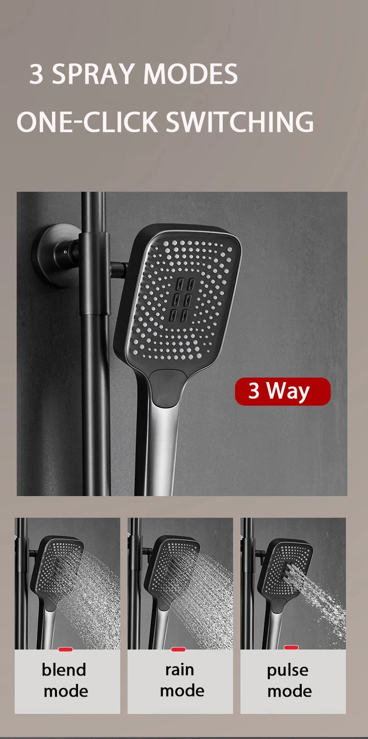 3 spray modes showe head
