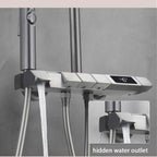 black 3 outlet shower mixer set