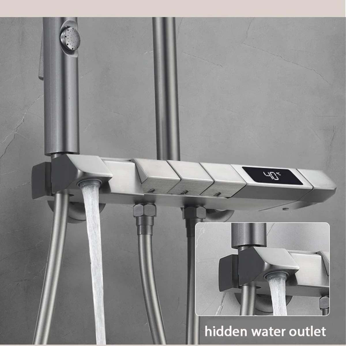 black 3 outlet shower mixer set