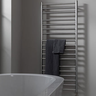 Brushed Stainless Steel Towel Rail Dual Fuel  Main image