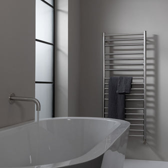 Dual Fuel Towel Radiator- Brushed Stainless Steel  Main image