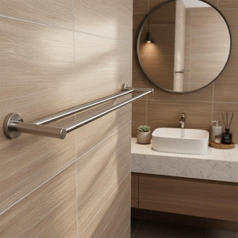 stainless steel 640mm twin towel holder rail Main image